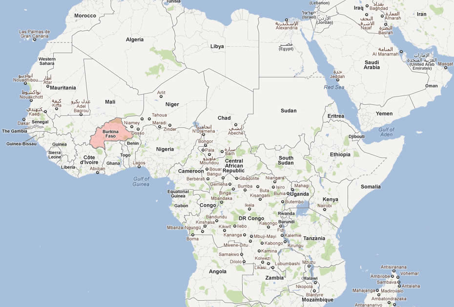 carte du Burkina Faso afrique